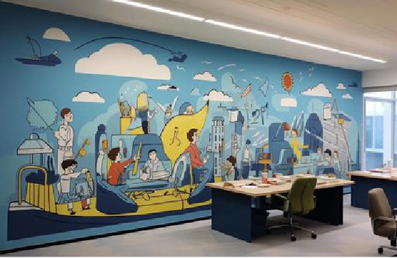 绥阳办公室墙绘的特点。